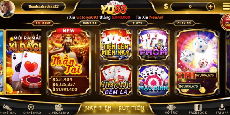 YO88 - Thiên Đường Cá Cược Uy Tín & Đẳng Cấp Top 1 Châu Á 3 Các sảnh game đỉnh cao được yêu thích nhất tại YO88
